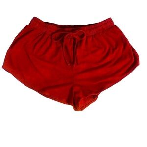 Forever 21 Red Velvet Super Soft Booty Shorts- Elastic Waistband & Tie Sting M
